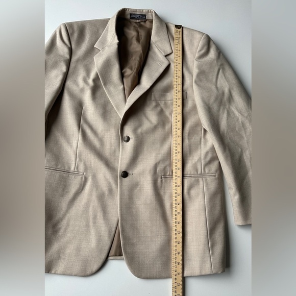 Bert Pulitzer Tan Beige Wool Blend Sport Coat Men’s Lined Blazer Jacket 42R - Picture 5 of 9
